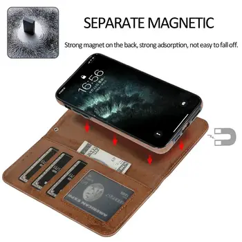 Magnetic din Piele de Caz Pentru iPhone 11 Pro Max XS XR 12 Pro Max Detasabila Portofel Caz Pentru iPhone 8 Plus 7 6 6s 5s SE 2020 de Acoperire