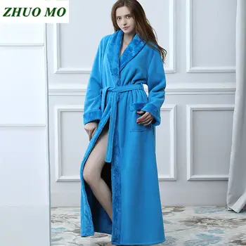 ZHUO MO Înaltă calitate flanel Halat de Baie, Bărbat, femeie prosop Halat de baie Catifea Pijama Body Spa Bath Super-Absorbant pentru Baie acasă Rochie