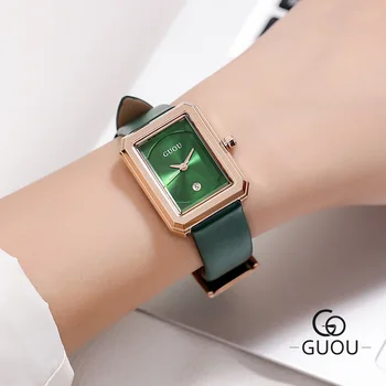 Moda GUOU Nou Cadran Mic Dreptunghi Femei Ceasuri Brățară Ceas Casual Ladies Quartz Watchwatch Montre Femme Reloj Muje