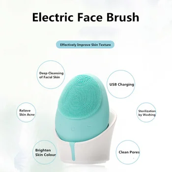 Electric Perie De Curățare Faciale Fata Perie De Spalat Vibrație Sonică Silicon Masaj Profund De Curățare De Mașini De Încărcare Fără Fir
