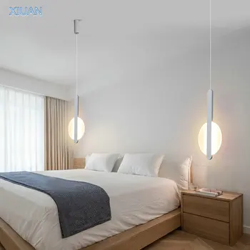 Modern Scandinav Tavan Înalt Pandantiv cu LED-uri Lampa pentru Noptiera Camera de zi Iluminat Cablu Lung Suspendarea corpurilor de Iluminat de Design