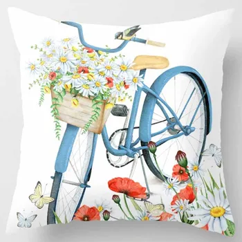 De vânzare la cald de înaltă calitate flori biciclete păsări perna Perna pătrat caz de desene animate drăguț iepure, elefant, pernă acoperă