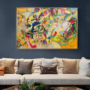 Wassily Kandinsky-Compoziție a VII-a,1913 Abstract, Arta de Perete, Tablouri Canvas Moderne Postere si Printuri pentru Living Decorul Camerei