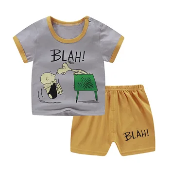 Haine pentru copii baby Set de Vara Haine Băiat Nou-născut Haine de Fată de Desene animate pentru Copii din Bumbac Costum(tricou+short Pant )