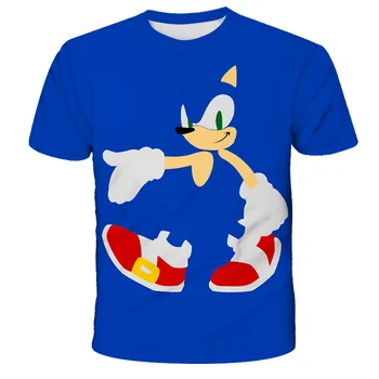 Imprimare 3D Sonic Copii de Moda se Răcească, maneci Scurte Sonic Ariciul tricouri Haioase tricou Baieti Desene animate Tricou Copii Topuri Casual