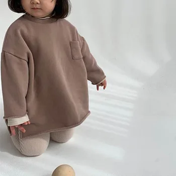 Pentru copii de iarna haine noi Japoneză și coreeană simplu pierde buzunare mici, bărbați și femei copilul subțire de lână pulover puloverul