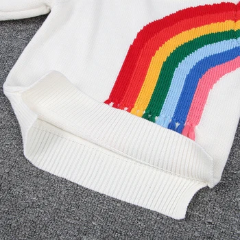 Noi 2019 Fete Pentru Copii Pulovere Brand Copii Toamna Noua Copii Tricotate Fete Pulover Pulover Bumbac Ciucuri Curcubeu Fete, Top Haine