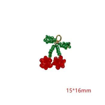 Nou stil 30pcs/lot rosu margele Țesute desene animate cherry formă de șirag de mărgele de farmece pandantive bijuterii diy cercei/îmbrăcăminte accesorii