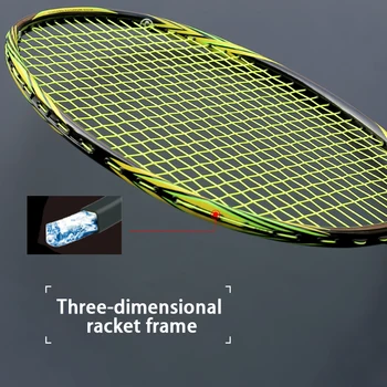 Multicolor Ultralight 8U 65g Fibra de Carbon Profesionale Racheta de Badminton Cu snur Saci de Rachete de Tip Ofensiv Raqueta 22-28LBS