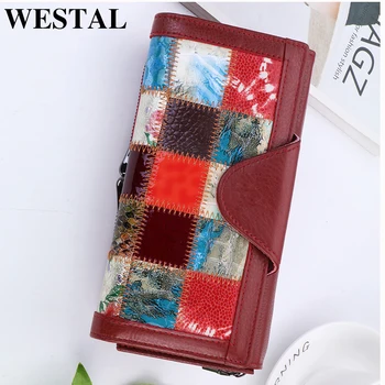 WESTAL femeie ambreiaj originale portofele din piele pentru femei designer portofel de brand de lux pentru femei portofele și portmonee telefon saci de bani
