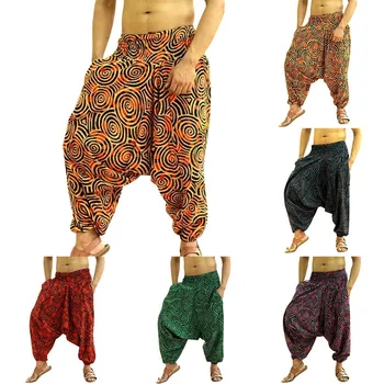 2019 Bărbați Harem Pantaloni Largi Hiphop Barbati Pantalon Hombre Pantaloni largi Larg Picioarele Stil Etnic Pantaloni Casual Pantaloni Joggers Bărbați