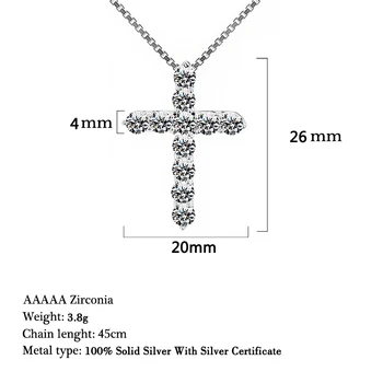 Noroc De Sex Feminin Crucea De Cristal Pandantiv Argint 925 Lanț Colier Stralucitor Zirconiu Diamante Cravată Colier Fin De Bijuterii Cadouri Pentru Femei