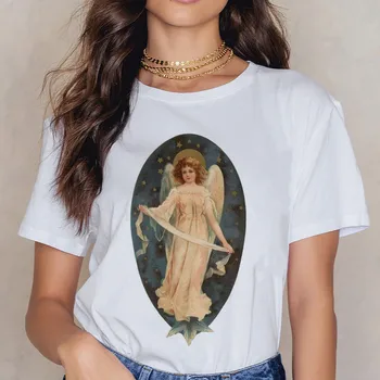 Angel ' 90 Moda Tricou Femei Kawaii Scurtă de Imprimare cu Mâneci O-neck T-shirt de Epocă Vogue Ullzang Tricou Harajuku Sus Teuri de sex Feminin