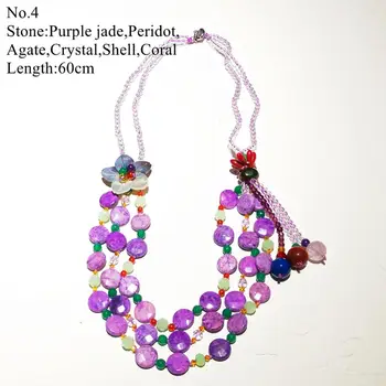 LiiJi Unic Violet Colier de Femei Charoite jaspers jades Cristal Coajă Colier Lung Doar 1BUC fiecare stoc de Bijuterii pentru Femei
