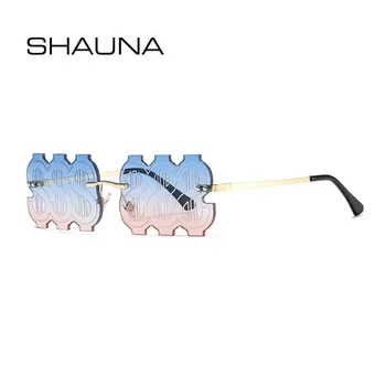 SHAUNA Moda fără ramă Dolar ochelari de Soare UV400 Dreptunghi
