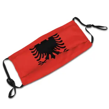 Albania Flag Lavabil Tipărite Gura Masca de Fata cu Filtru Anti Praf de Vânt Dovada de Iarnă Capac Protecție Mufla pentru Barbati Femei