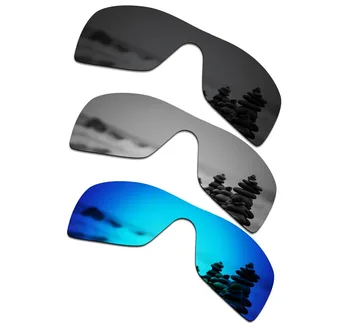 SmartVLT 3 Piese Polarizat ochelari de Soare, Lentile de Înlocuire pentru Oakley Batwolf Stealth Negru si Argintiu Titan și Gheață Albastru