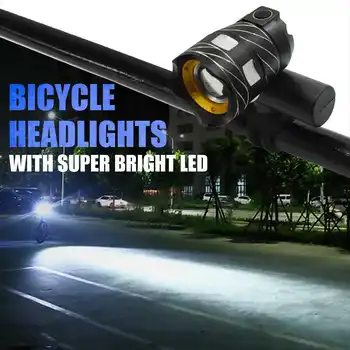 Biciclete Față de Lumină LED-uri Lanterna cu Zoom de Siguranță Flash de Lumină Biciclete Faruri Bicicleta Reîncărcabilă Lampă de Noapte De Echitatie