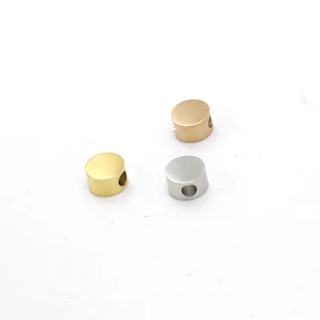 50pc 5mm Aur/Otel Culoare din oțel Inoxidabil Mini Gol Margele Rotunde Charm pandantiv Colier DIY Femei Bijuterii lucrate Manual Face
