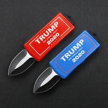 De vânzare la cald OTF a VÂNDUT Donald John Trump 2020 slogan de campanie mini cutit din aliaj de aluminiu maner 440 de oțel în aer liber EDC briceag