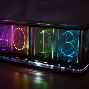 Imita Plin de Culoare RGB Strălucire Tub Ceas LED Spectru de Muzica DIY Kituri de Decor Cadou D0AC