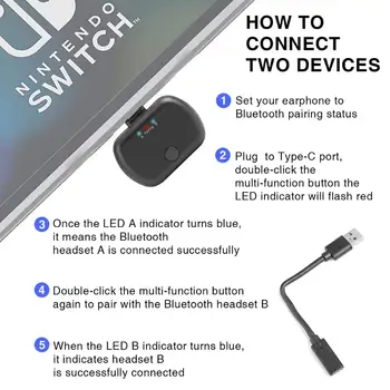 Mini USB de Tip C Bluetooth 5.0 Adaptor Audio cu Microfon APTX Low Latency Transmițător Wireless Dongle pentru Nintendo trece PS4 TV PC