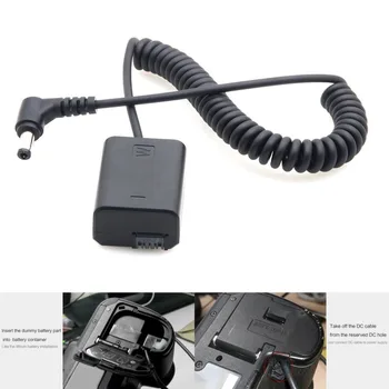 NP-FW50 Dummy Acumulator Adaptor cu Cuplaj DC Conector de Alimentare Cablu Spiralat pentru Marca Sony A7 II A6300 A6000