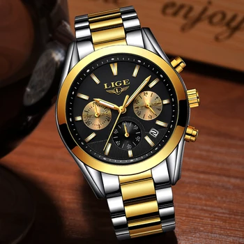 Bărbați ceas LIGE Brand de Lux Plin de oțel Cuarț ceasuri pentru Bărbați Impermeabil Militar Rochie Sport Man Fashion Casual Relogio Masculino