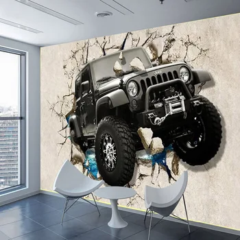 Foto personalizat Tapet 3D Stereoscopic Masina Jeep Rupt pictura Murala de Perete Camera Copii Băieți Dormitor Decorative de Perete de Hârtie Murală