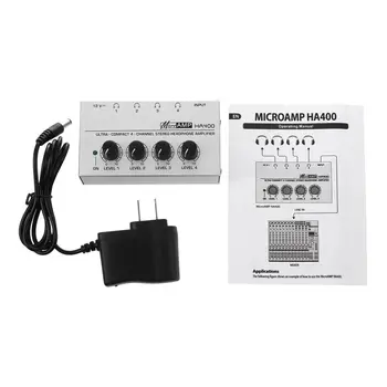 HA400 4 Canale Ultra-compact pentru Căști Audio Stereo Amp Microamperi Amplificator