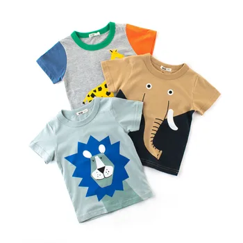 Copiii de Vara cu Maneci Scurte T-shirt, Bluze Casual Haine Copii Baieti Desene animate T-shirt de Imprimare de Animale pentru Copii din Bumbac Tricou Pentru Fete
