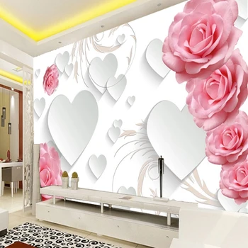 Imagini De Fundal Florale Moderne, Romantice, Flori De Trandafir, Picturi Murale Trandafir Rosu Hd Coaja Si Autocolant De Perete De Hârtie