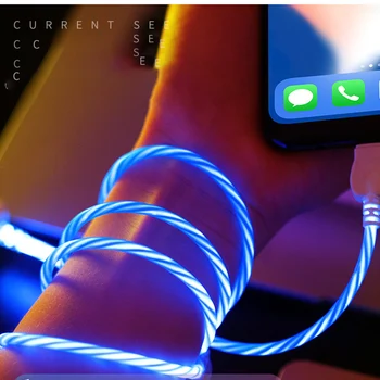 Hotest Cablu Luminos LED-uri Strălucire Curge Micro USB de Tip C, Rapid de Încărcare Cablu Pentru Telefon Android Luminoase Încărcător Cablu Pentru Huawei