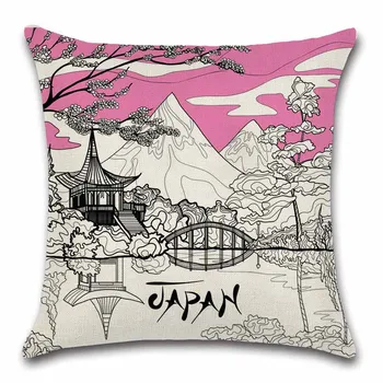 Stil japonez, arta mount fuji val macara tipărite de pernă Decor acasă canapea scaun magazin pernele de acoperire prieten Copiii cadou