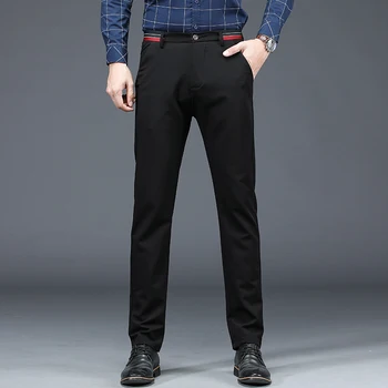 2020 Iarnă Primăvară Bărbați Clasic Pantaloni De Moda De Afaceri Chino Pantaloni Sex Masculin Stretch Slim Fit Lung De Lână Cald Rusia Pantaloni Casual