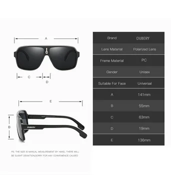 DUBERY Bărbați ochelari de Soare Lentile Polarizate Brand Sport ochelari de Soare UV400 Ochelari Oglindă Călătorie Oculos de sol
