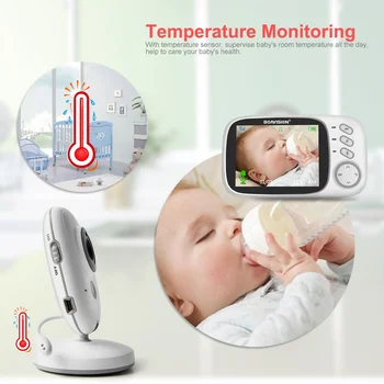 3.2 Inch LCD Color Wireless Video Baby Monitor Viziune de Noapte 5m Bona Monitor Bebek cântece de Leagăn de Supraveghere Camera de Securitate VB603
