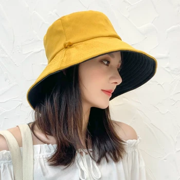 2019 noua moda casual tendință de vacanță pescar pălărie de vară de sex feminin dublu-cu care se confruntă față anti-UV pălărie mare pălărie de soare visor