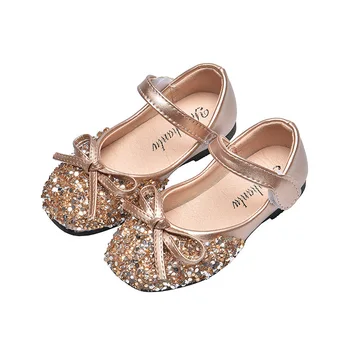 Aur, Argint Negru Fete Pantofi de Piele de Copil Paiete Printesa Pantofi Pentru Petrecerea de Nunta Mare, Fetele de Performanță pantofi chaussure fille