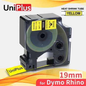 UniPlus 19mm Eticheta Casete 18058 Compatibil Dymo Rhino Căldură Psihiatru Tub Negru pe Galben Label Maker pentru Rhino 5200 4200 5000 6500