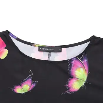 Rochie Casual, Lejere, Chic Butterfly Print Rochii Lungi Celmia Femei 2021 Petrecere De Moda Halat 3/4 Sleeve Maxi Lung Liber Vestidos 7