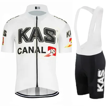 1988 Echipa KAS Ciclism jersey Set de Vara Retro Ciclism de Îmbrăcăminte pentru Bărbați Biciclete Rutier Tricouri Costum de Biciclete Salopete pantaloni Scurți MTB Maillot Culotte
