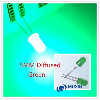 5mm LED-ul Verde 1000pcs Lampa Diodă emițătoare de Lumină Difuză Round Top Light-Emitting Diode 5 mm DIP de Componente Electronice Prin Gaura Unghi