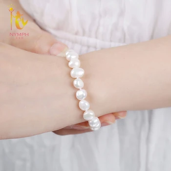 NIMFA Baroc Pearl Bratari Fine Bijuterii Naturale de Apă dulce Pearl Brățară de 8-9mm la Modă Cadou de Nunta Pentru Femei[T242s]