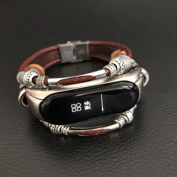 Trupa ceas pentru Xiaomi Mi Band 5 Ceas Curea din Piele Curea de mână pentru Xiaomi Mi Band 3 4 5 Accesorii Brățară pentru Miband 4 Curea