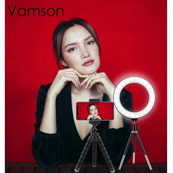 Vamson Selfie LED-uri de Lumină Inel pentru Youtube Tiktok Machiaj Lumină Video Usb Plug Cu Trepied pentru Telefon Birou Lampă în formă de Inel VLS12A