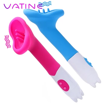 VATINE Stimularea Clitorisului Adult Produse Biberon Fraier G Spot Vibrator Limba Jucarii Sexuale Pentru Femei 12 Viteza Orală Linge Silicon