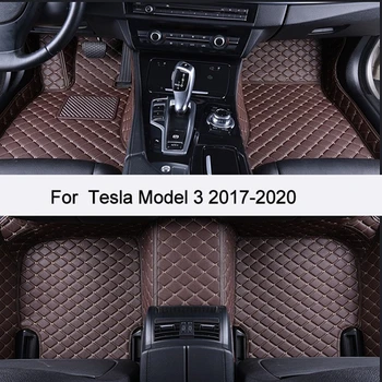 Personalizat Auto Covorase Pentru Tesla Model 3 2017-2020/ PU piele Accesorii Auto Impermeabila Covoare anti-alunecare Masina Covor