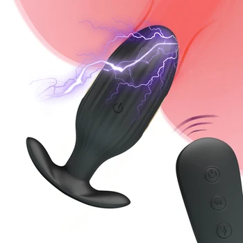 Anale, Vibratoare jucarii sexuale pentru Barbati Prostata Masaj șoc electric 7 frecvențe electric 3 moduri Dop de Fund masturbator pentru barbati Jucarii