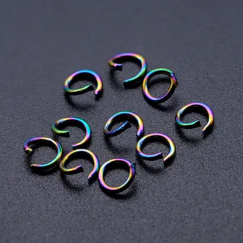 100buc/lot de Culoare Curcubeu Sari Inel de din Oțel Inoxidabil en-Gros Nu Rugina Găsi Bijuterii Accesorii de Calitate de Top